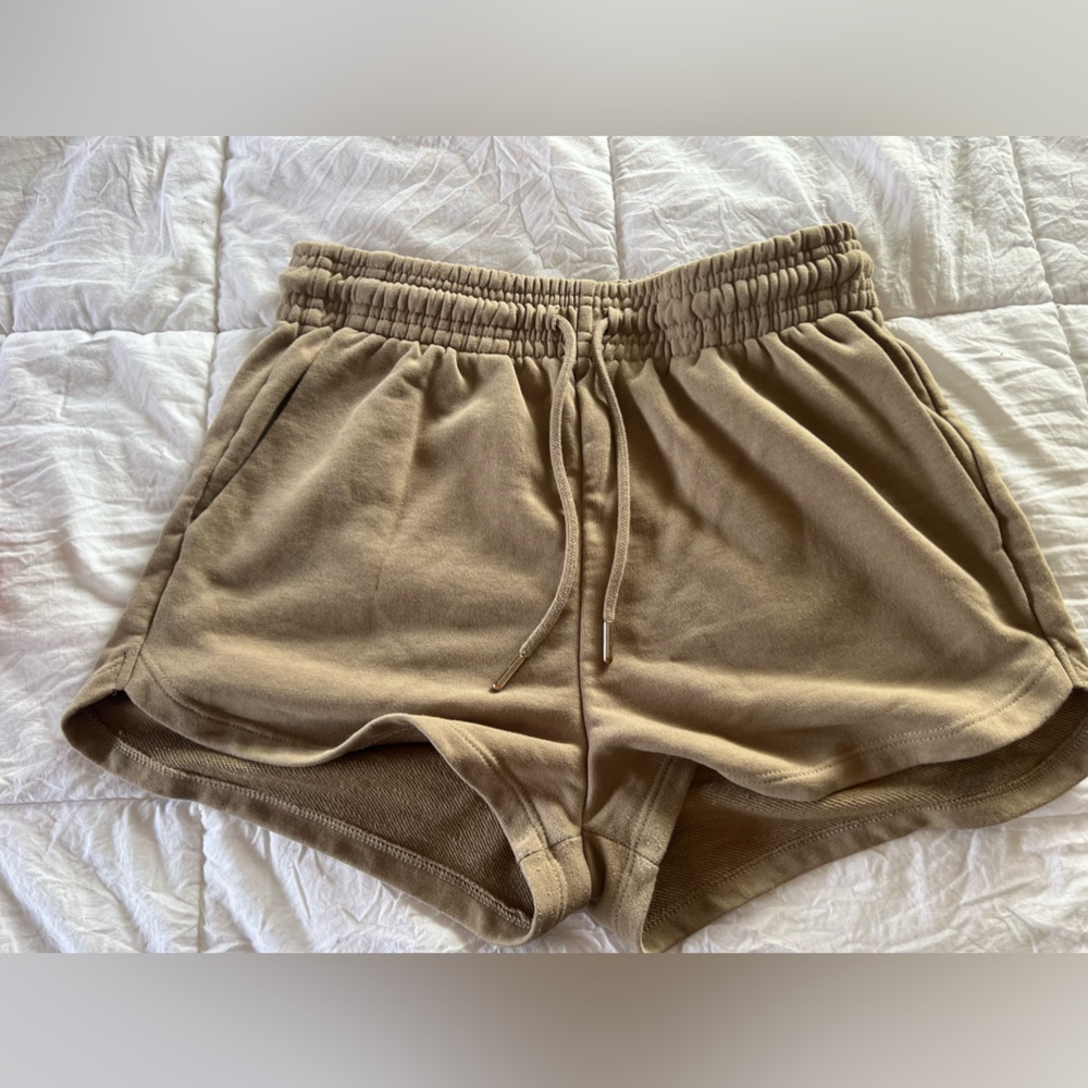 BROWN LOOSE WAIST BAG SHORTS | S | H&M